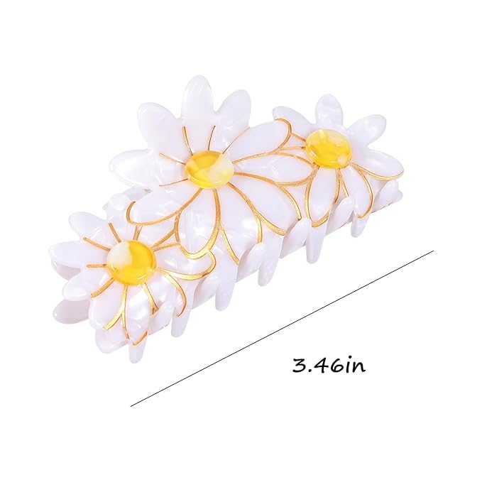 Flower Hair Claw Clip, 3.5 Inch Strong Hold Hair Clip for Thick Hair, Fashion Spring Hair Styling Accessories for Women Girls