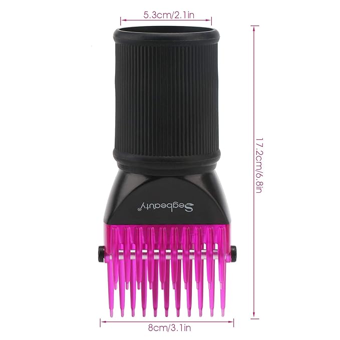 Segbeauty Blower Dryer Comb Attachment, Hair Dryer Concentrator with Brush Attachments for 1.57-1.97" Nozzle, Professional Salon Hairdressing Styling Tool for Straightening Wavy Natural Curly Hair