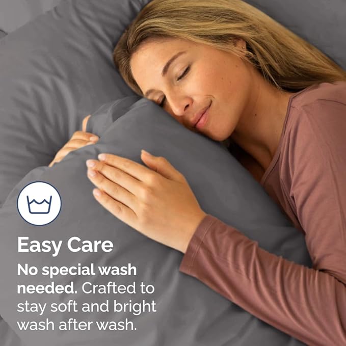 King Pillow Cases - 2 Pack - Super Soft Pillowcase Covers - Envelope Enclosure - Hotel Quality Pillow Protectors - Wrinkle Free, Shrink and Stain Resistant - Machine Washable - 20" x 40" (Dark Grey)