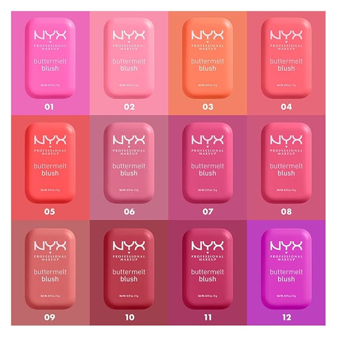 NYX PROFESSIONAL MAKEUP Buttermelt Powder Blush, Fade and Transfer-Resistant Blush, Up to 12HR Make Up Wear, Vegan Formula - My Butta Half