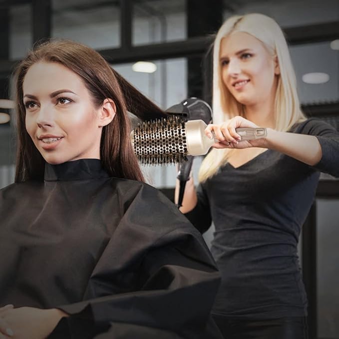 Round Barrel Anti-Static Hair Brush with Boar Bristles, Nano Thermal Ceramic Ionic Tech | For Extra Shine | Protect Hair, Enhance Texture, For Straightening & Drying (2inch)