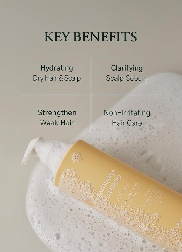 laferme Laminaria Shampoo with Organic Ingredient, Korean Clarifying Shampoo, Hydrating for Dry Hair, Strengthening for Weak Hair, Sulfate & Paraben-Free, for Women & Men,16.9 FL. OZ, Pine Eucalyptus