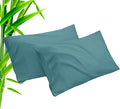 Teal Pillow Cases Queen Size 2 Pack, Bamboo Rayon Cooling Pillowcases with Envelope Closure, Cool Breathable Pillow Case for Hot Sleepers & Night Sweats, 20x30 inches