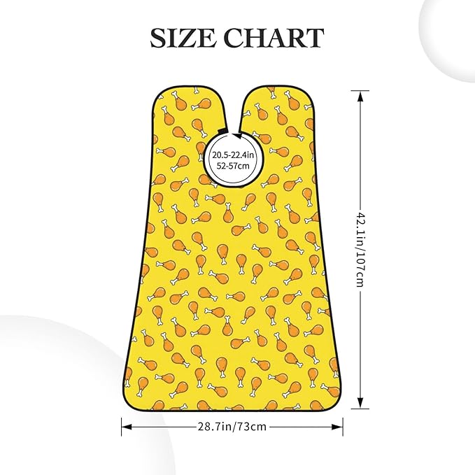 Stretchable Beard Cape, Non-Stick Hair Catcher for Trimming, Waterproof Grooming Apron, Crispy Fried Chicken