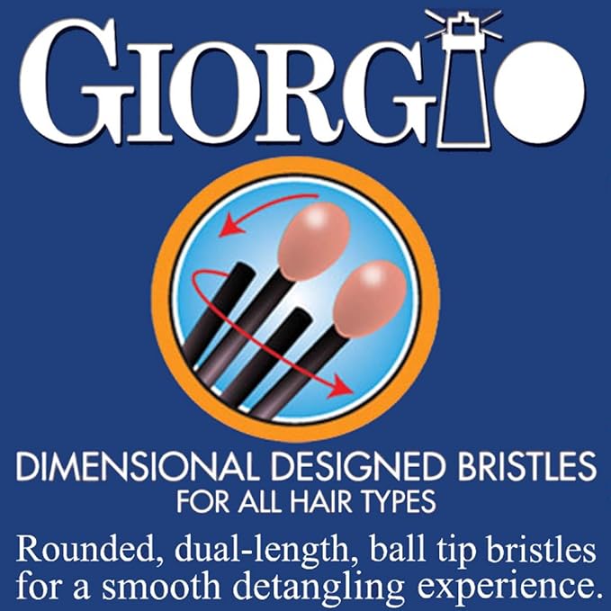 Giorgio GIO1 Gentle Hair Brush Dresser Size. Wet & Dry Pro Hair Brush Detangler. Soft for Sensitive Scalp. Good For Men Women & Kids All hair lengths. Durable and Anti-Static. (Set, Orange)
