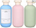 ASEVAT 6.7oz Airtight Plastic Travel Shampoo Bottles, Empty Squeeze Bottle, Travel Shampoo and Conditioner Bottles Refillable, Hand Soap Dispenser for Vacation, Gym, Lotion(PinkGreenBlue)