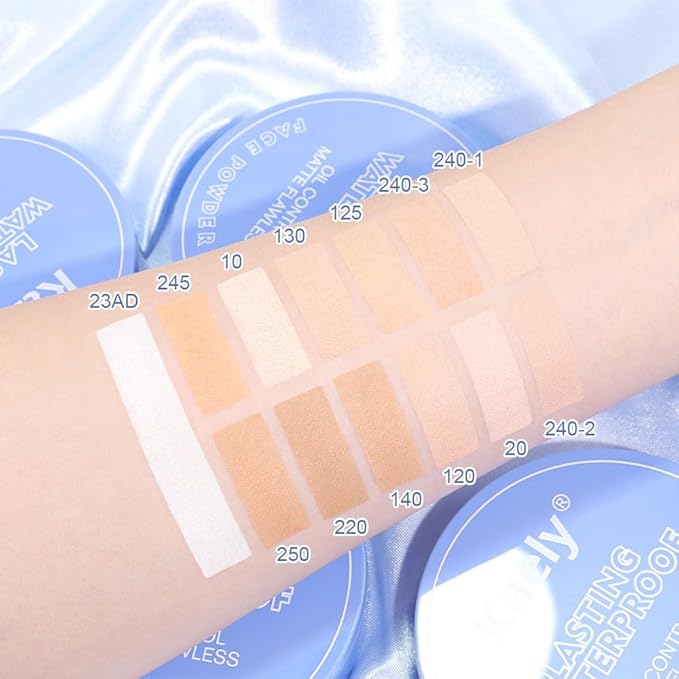 evpct Kaely Oil Control Pressed Face Powder, Get Smooth Flawless Fine Lines and Lightweight Finishing Foundation, Control Shine Long Lasting Waterproof Face Setting Powder Cosmetic, 09 Porcelain