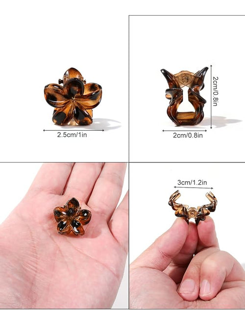 24 Small Hair Clips for Women Girls - Non-Slip Grip&Tangle-Free,Durable Plastic Mini Claw Clips (Tortoise & Black) for Thin/Medium Hair