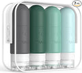 ME.FAN 4 Pack Blue Silicone TSA Approved 3oz Travel Size Containers, Travel Bottles for Toiletries, Shampoo, Lotion