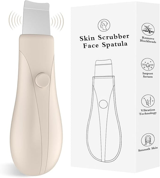 Skin Scrubber Face Spatula Skin Spatula Pore Cleaner Blackhead Remover Tools for Facial Deep Cleansing Skin Care Tool for Men and Women (Beige)