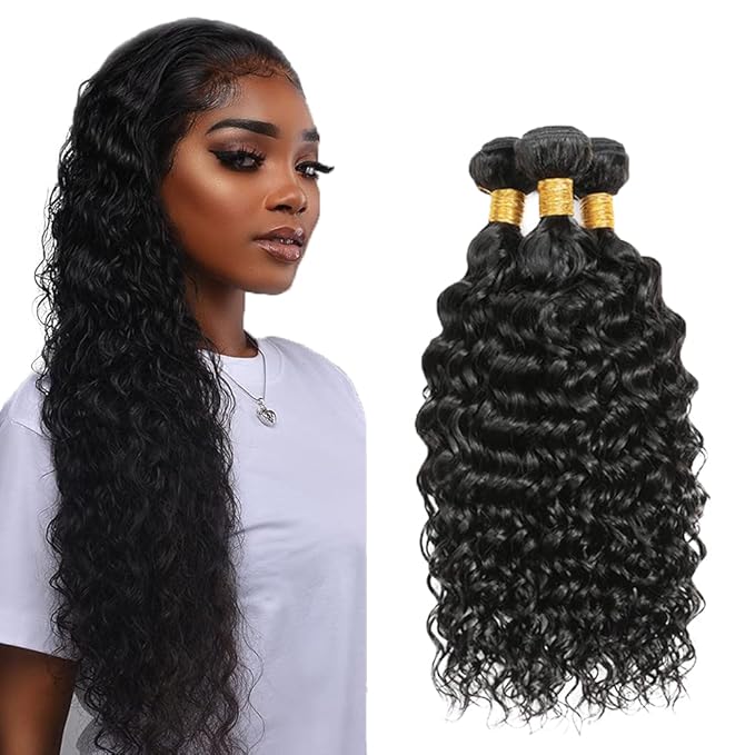 Curly Bundles Human Hair Natural Black Kinky Curly Bundle Niegmeag Brazilian Virgin Soft and Silky Remy Hair 3 Bundles 16 18 20 Inch Double Weft Color 1B Bundle Hair Weave