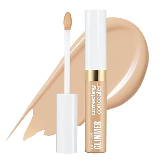 Revlon Glimmer Correcting Concealer, Liquid Under Eye Makeup, Made with Caffeine, Vitamin C, & Stevioside, 115 Yellow, 0.3 fl oz