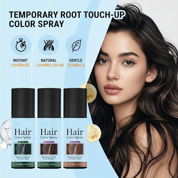 Temporary Root Touch Up Spray,Temporary Root Touch Up Hair Color Spray,Instant Covers Grey Hair (Light Brown)