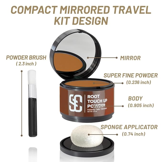 SOVONCARE Hairline Powder - Root Touch Up & Gray Hair Concealer for Men and Women, Instantly Covers Thinning Hair and Bald Spots, Natural-Looking Coverage Copper Red