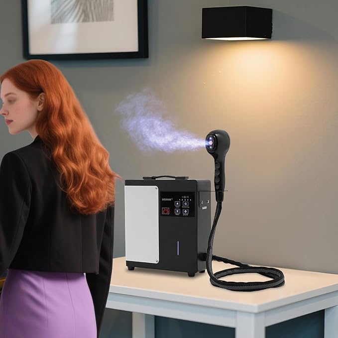 Nano Hair Steamer, 1750W Hair Color Processor Multifunctional Hair Dyeing Machine with External Water Tank & Pipe, Professional Nano Mist Salon Steamer Equipment
