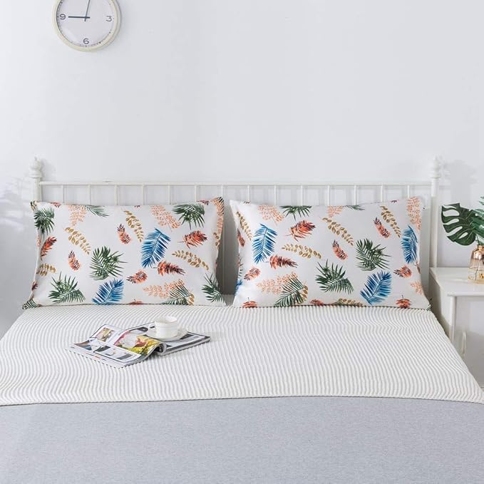 SLPBABY Silk Pillowcase for Hair and Skin with Hidden Zipper Print (King, Pattern33)