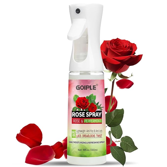 Rose Water for Hair Loc Spray Moisturizing Refreshing for Locs - Rose Water Hair Scalp Moisturizer - Hydrating Dreadlock Moisturizer to Nourish the Scalp Rosewater & Peppermint Spray Prevents Dry