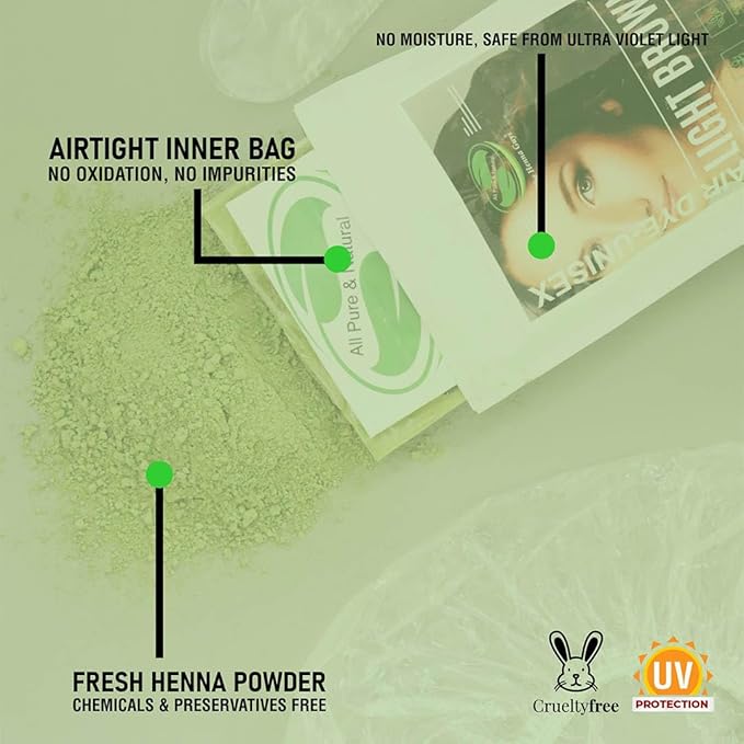 1 Pack Of Light Brown Henna Hair & Beard Color/Dye 100 Grams - Natural Hair Color, Plant-based Hair Dye - The Henna Guys