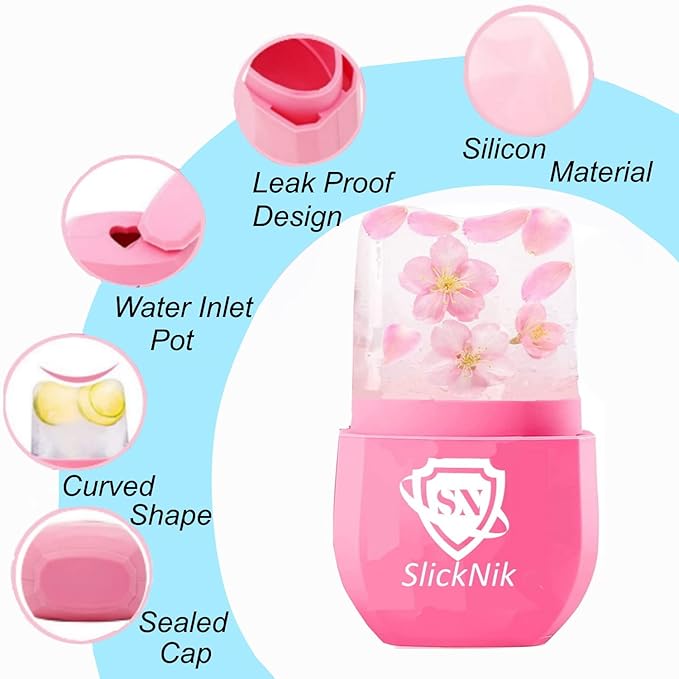 Ice Roller for Face & Eye Puffiness Relief - Enhance Your Natural Glow with Face Ice Roller, Ice Mold for Face with New Leak-Proof Design, Reusable Ice Face Roller-Gift for Women