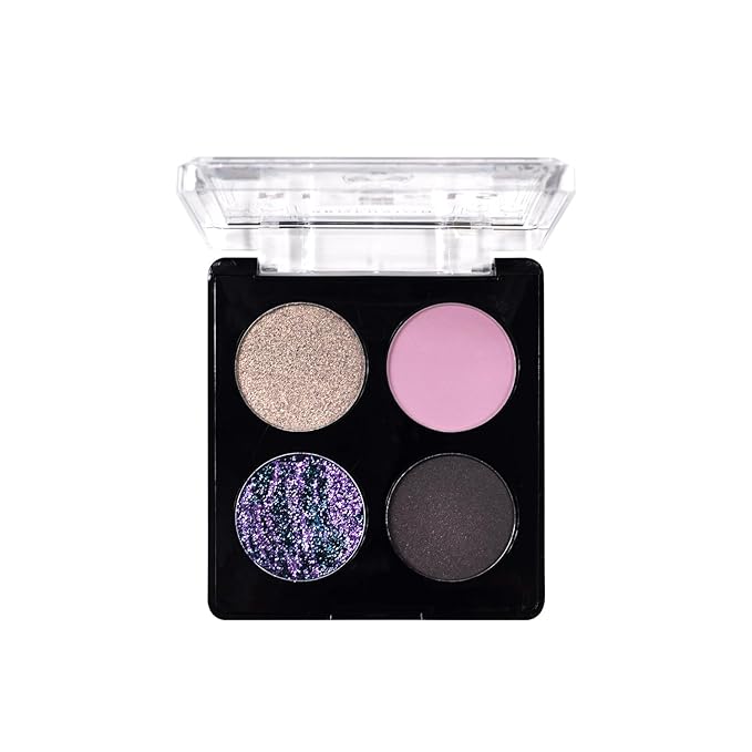 Profusion Cosmetics Rituals 4 PC Look Kit Includes Face Gems, Shadow and Glitter Quad, and Eyeshadow Brush, Along With Somber Matte Black Liquid Lipstick, Magical Beauty for Fairy Witches