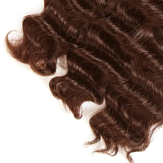 Chocolate Brown Deep Wave Bundles Human Hair Color 4 Bundles 22 24 26 Inch Niegmeag Peruvian Virgin Remy Hair Extensions Double Weft Hair Weave