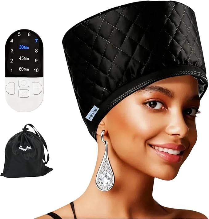 Hair Steamer for Natural Hair (Home Use) - 10-Speed Temperature Control, Fast Heating & Deep Strand Nourishment