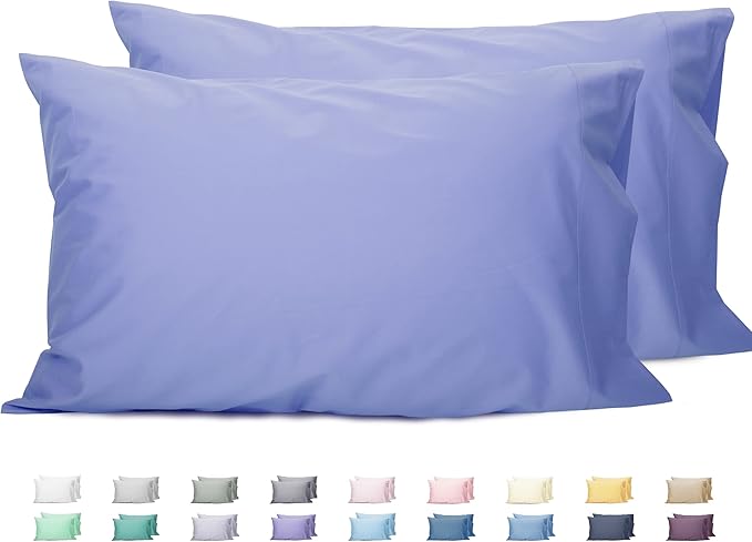 Sunflower King Pillowcases Set of 2, 100% Cotton King Size Pillow Cases 2, 20×40 inches Purplish Blue, Soft and Breathable