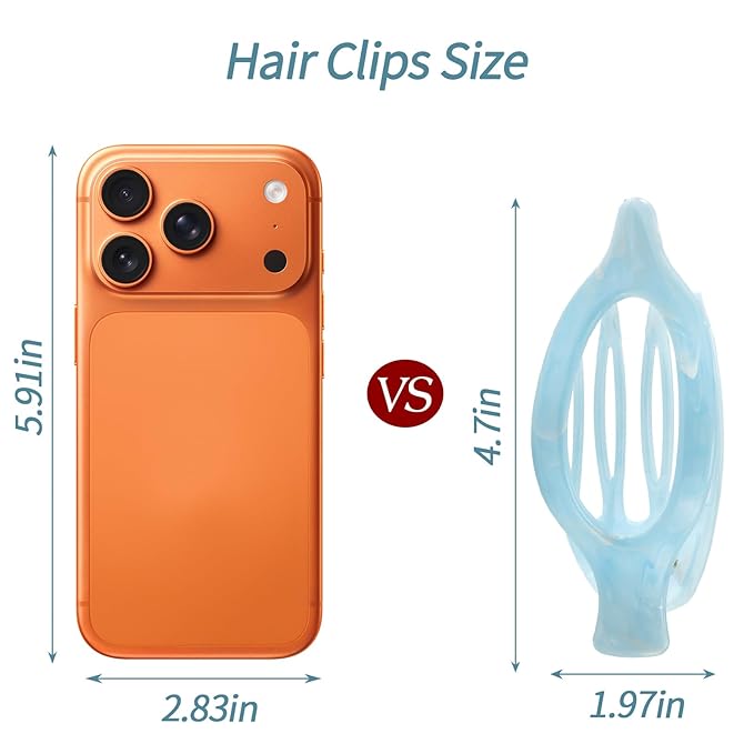 6 Packs Flat Claw Clips for Women, French Concord Flat Hair Clip, Matte Hair Claws Clip for Thin Thick Hair, Lay Down Claws Clips, Durable Strong Hold Hair Clip, Christmas Gifts (Colorful)
