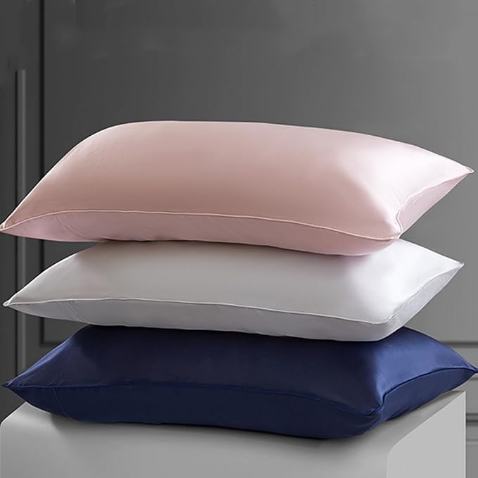 Oeko-TEX Certified Navy Silk Pillow Cases Queen Made in USA, 22 Momme, 100% Natural Mulberry Silk Pillowcase for Women Hair and Skin, Organic (Navy Blue, Queen)
