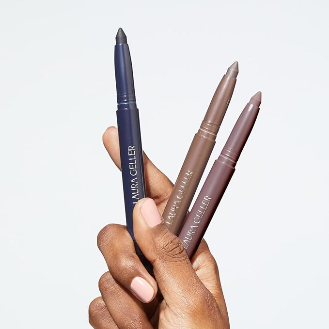 LAURA GELLER NEW YORK Kajal Longwear Kohl Eyeliner Pencil - Midnight Blue Kohl - Caffeine and Vitamin E - Smooth & Blendable Liner - Built-In Sharpener