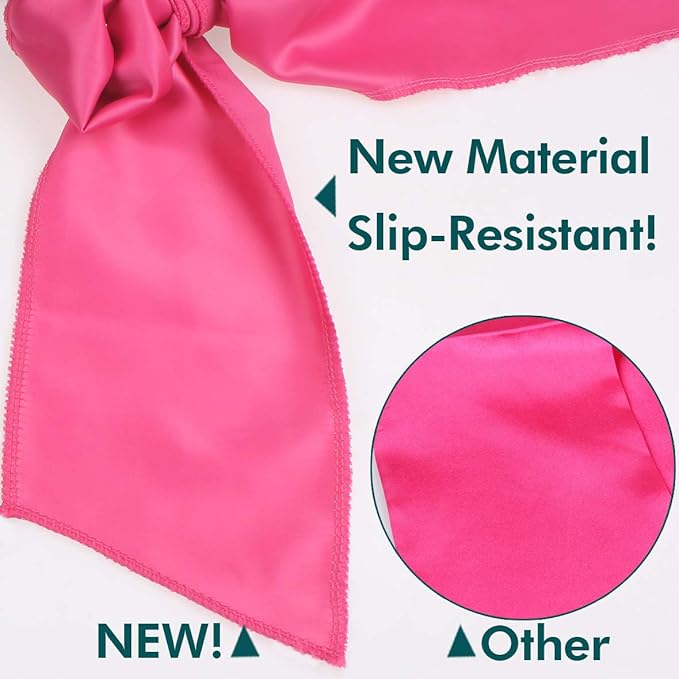 XTREND 2Pcs Edge Laying Scarf for Wigs Fashion Edge Scarf for Lace Front Wig 58 Inch Soft Women's Satin Headband for Makeup Non Slip Hair Wrap Wigs Grip (1pc Pink#+1pc Black#)