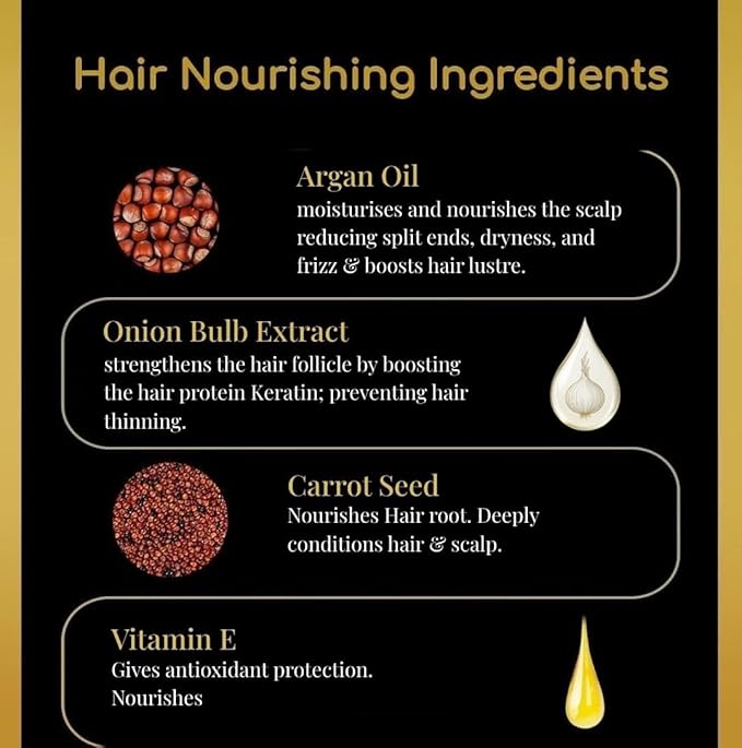 Onion Hair Oil with Rosemary & Argan – Natural Hair Oil for Hair Growth, Dandruff & Itchy Scalp – Vitamin E, Jojoba Oil – Sulfate-Free, Paraben-Free
