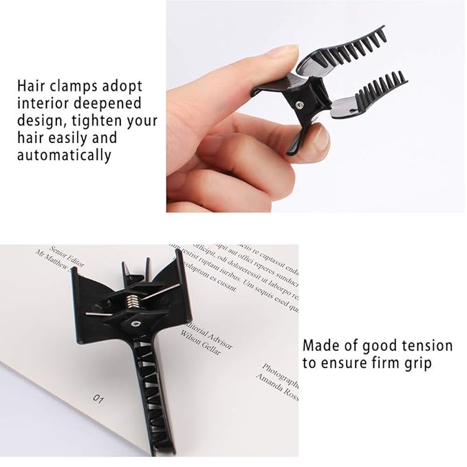 48 Pcs Black and White Butterfly Hair Clips for Styling and Sectioning - Pro Claws Clamps for Cutting, Coloring - Hair Accessories for Women Girls