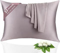 100% Silk Pillowcase 2 Pack for Hair and Skin, Both Sides 23 Momme Grade 6A+ Mulberry Silk Pillowcases with Hidden Zipper, Soft&Smooth Cooling Pillow Cases (Gray, Standard 20×26)
