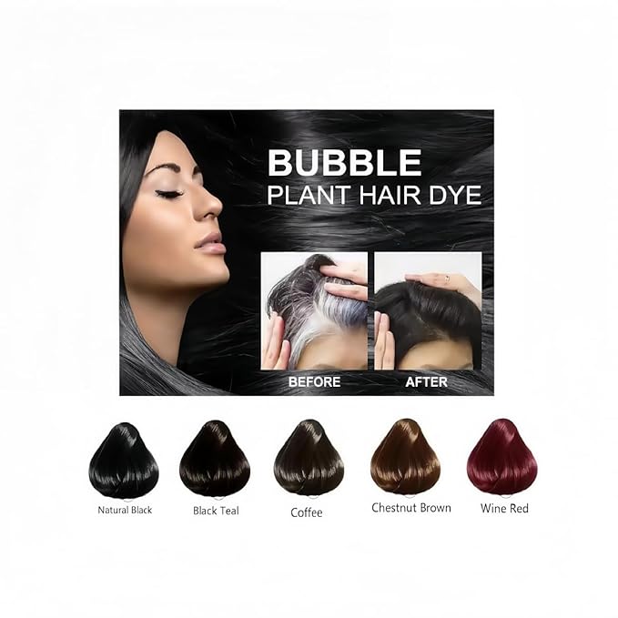 200 ML Natural Plant Bubble Hair Dye, Pure Plant Extract for Grey Hair Color Bubble Dye (Wine Red)