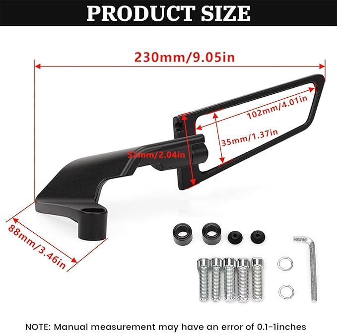 XINGWU Motorcycle Mirrors Adjustable Rotating Rear View Mirror Stealth Wind Wing Side Mirror for Z400 Z650 Z900 1290 Super Duke R Evo ABS 390 Duke Street Bike (Normal)