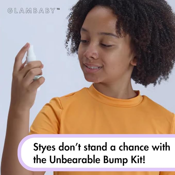 GlamBaby Eye Care - Unbearable Bump™ Kit - stye kit for kids - heat and cooling mask - cleansing spray for eyelid debris