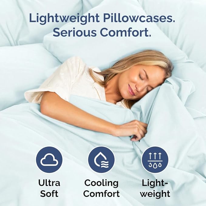 King Pillow Cases - 4 Pack - Super Soft Pillowcase Covers - Envelope Enclosure - Hotel Quality Pillow Protectors - Wrinkle Free, Shrink and Stain Resistant - Machine Washable - 20" x 40" (Ice Blue)