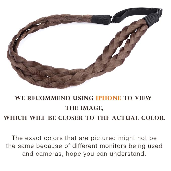 DIGUAN Double Three Strand Synthetic Hair Braided Headband Hairpiece Extension Women Girl Beauty accessory (Chestnut)