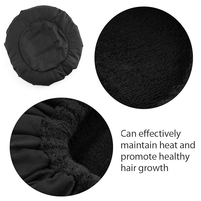 Cordless Deep Conditioning Heat Cap - Hair Styling and Treatment Steam Cap | Heat Therapy and Thermal Spa Hair Steamer Gel Cap - Black Universal
