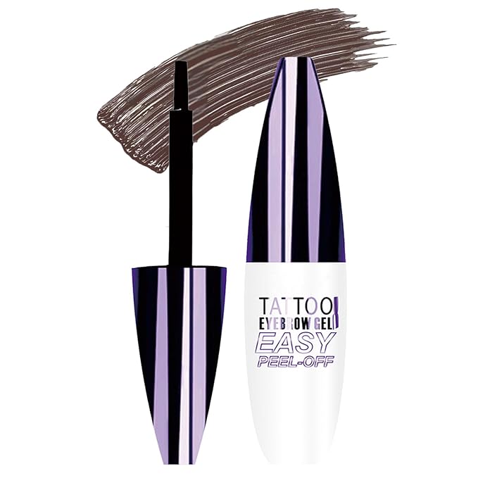 Tattoo Eyebrow Gel Easy Peel Off, Peel Off Eyebrow Tint, Easy Peel off Eyebrow Gel, Peel Off Eyebrow Tint, Waterproof & Sweatproof for All Skin Types (#3 Dark Brown)