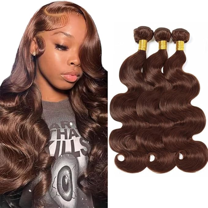 32 32 32 Inch Chocolate Brown Body Wave Bundles Human Hair Color 4 Bundle Niegmeag Brazilian Virgin Remy Hair Extensions Dark Brown Body Wave Bundle