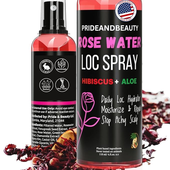 Hibiscus and Aloe Vera Hair Growth Spray for Dreadlocks and Loose Hairstyles Hair Care Treatment – Hydrate Dry Damaged Hair