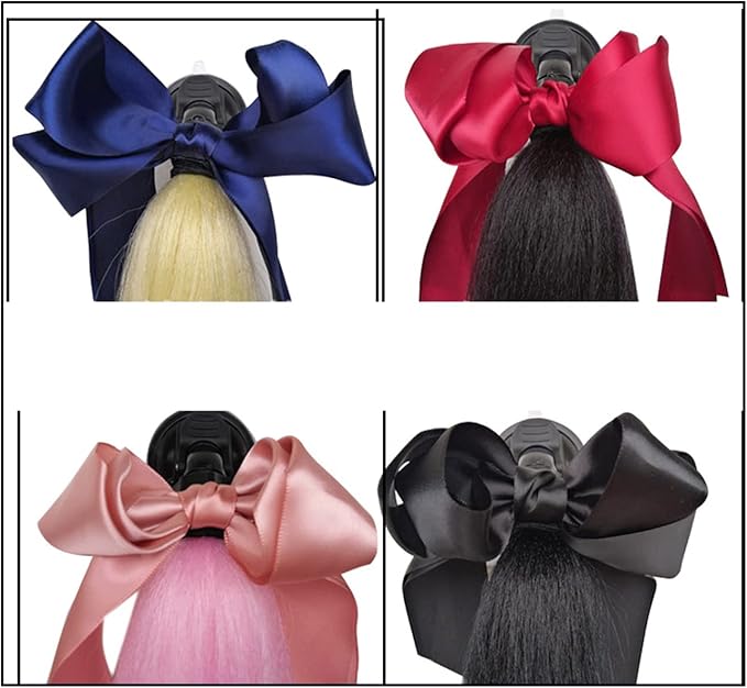 2PCS Pigtail Motorcycle Helmet Ponytail Bicycle Braids Hair Tails for Any Helmets - Suction Cup Reusable Design (Helmet Not Included)