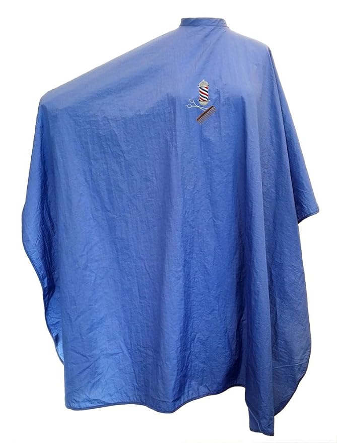 CHARLENE Professional Cutting Cape for Salon Hair Styling, Barber Haircut, Coloring, Skincare, Makeup (BP Logo, BLUE)