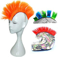Helmet Mohawk Wig Adhesive Mohawk for Motorcycle Bicycle Ski Snowboard Helmet Hair Patches Skinhead Costumes Wig Cosplay Wig (Helmet not Included)