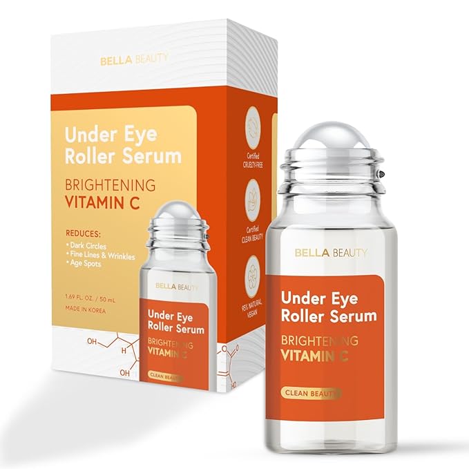 Eye Roller Serum with Vitamin C & Niacinamide - Eye Serum for Puffiness & Fine Lines - Anti Aging Korean Skin Care - 1.69 Fl Oz./50ml
