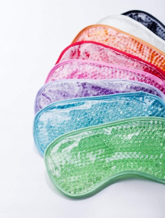 Cooling Eye Mask Reusable Gel Eye Mask for Puffy Eyes,Ice Eye Mask Cold Eye Mask Frozen with Plush Backing for Headache,Migraine,Stress Relief-Color White