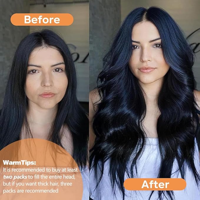 Straight Clip In Hair Extensions Real Human Hair 8Pcs Clip In Jet Black Human Hair Extensions with 18Clips Lace Weft 120g 24inch