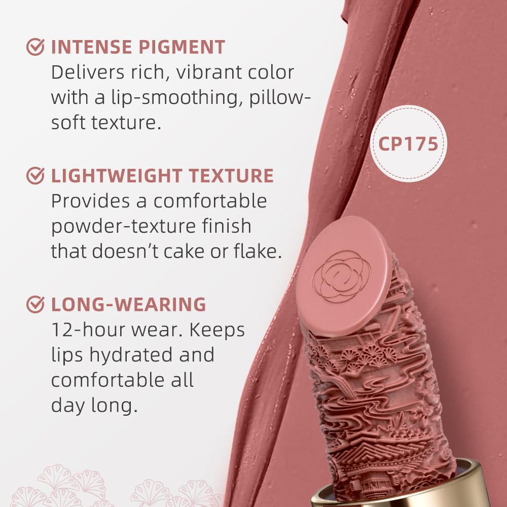 Catkin Semi-Matte Lipstick Hydrating High Impact Color Infused with Vitamin E and Avocado Oil Smooth Soft Texture Long Lasting Matte Finish 175